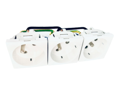 45197 SBR: Blok 3 bezpenostnch uzemovacch zsuviek (French type), 6-modulov, biela