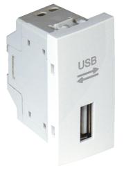 45437 SBR: zsuvka USB - 1 modul, biela