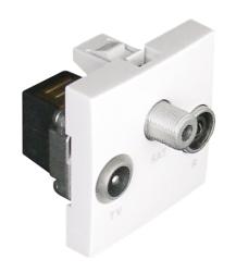 45555 SBR: R-TV-SAT zsuvka, 2-moduly, biela