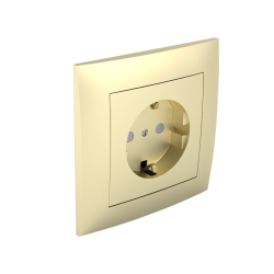 90138_CDU: Komplet zsuvka (Schuko) s clonkou, zlat