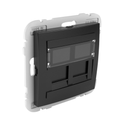 90442_SPM: Kryt dvojitej dtovej zsuvky (pre RJ45), ierna (bez konektorov)