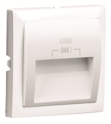 90673_TBR: Kryt pre USB nabjaku, 2 vstupy, biela