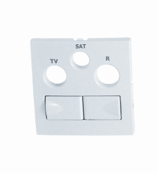 90773_TBR: Kryt zsuvky R-TV-SAT 2xRJ45 Cat.6, biela