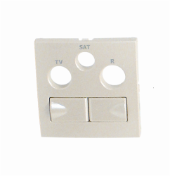 90773_TPE: Kryt zsuvky R-TV-SAT 2xRJ45 Cat.6, perle